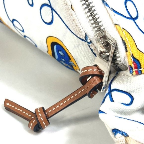 LOEWE anagram Waist Pouch Shoulder Bag PAULA'S IBIZA body bag White x Blue - Picture 3 of 16